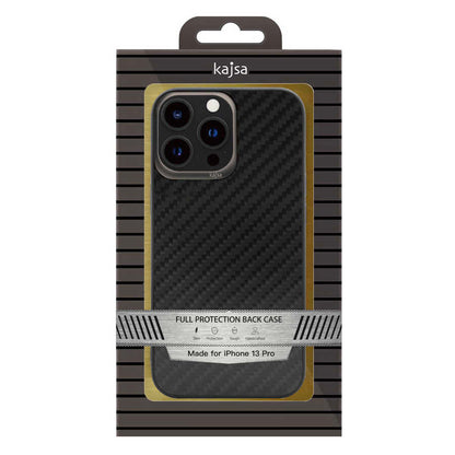 Apple iPhone 13 Pro Max Kılıf Kajsa Carbon Fiber Collection Arka Kapak Siyah