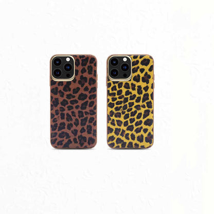 Apple iPhone 13 Pro Max Kılıf Kajsa Glamorous Serisi Leopard Combo Kapak Sarı