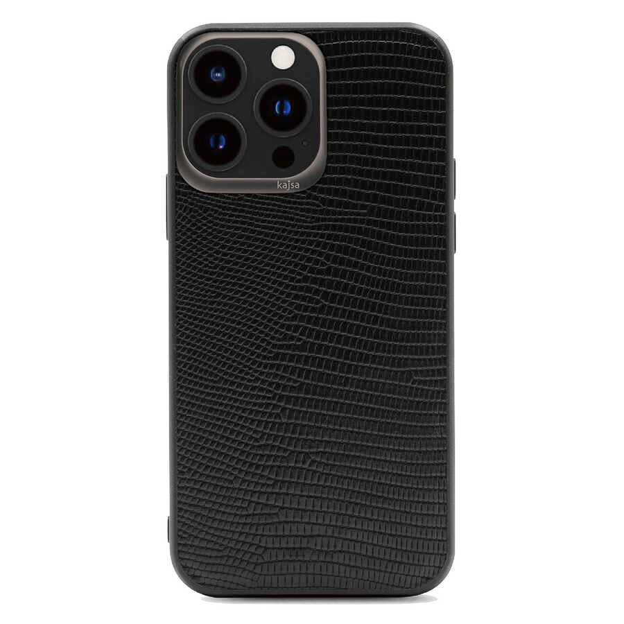 Apple iPhone 13 Pro Max Case Kajsa Preppie Collection Pu Leather Cover Black