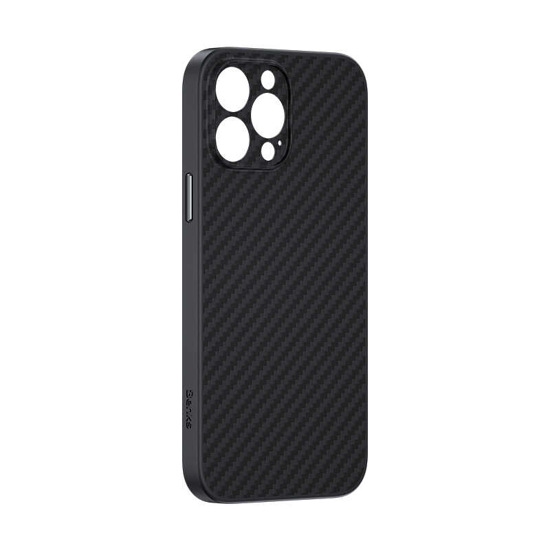 Apple iPhone 13 Pro Max Case Carbon Fiber Benks Hybrid Kevlar Cover Black 