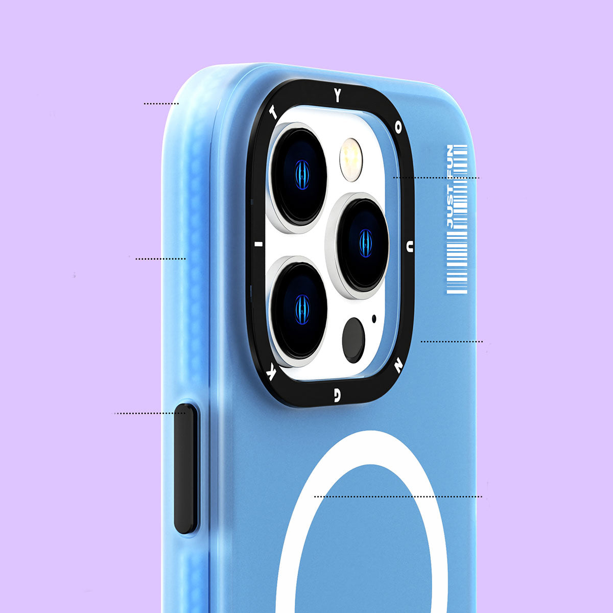 Apple iPhone 13 Pro Max Case M-safe Charging Feature Youngkit Colored Sand Series Cover Blue 
