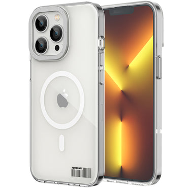 Apple iPhone 13 Pro Max Case M-safe Charging Feature Youngkit Colored Glaze Series Cover Blue 