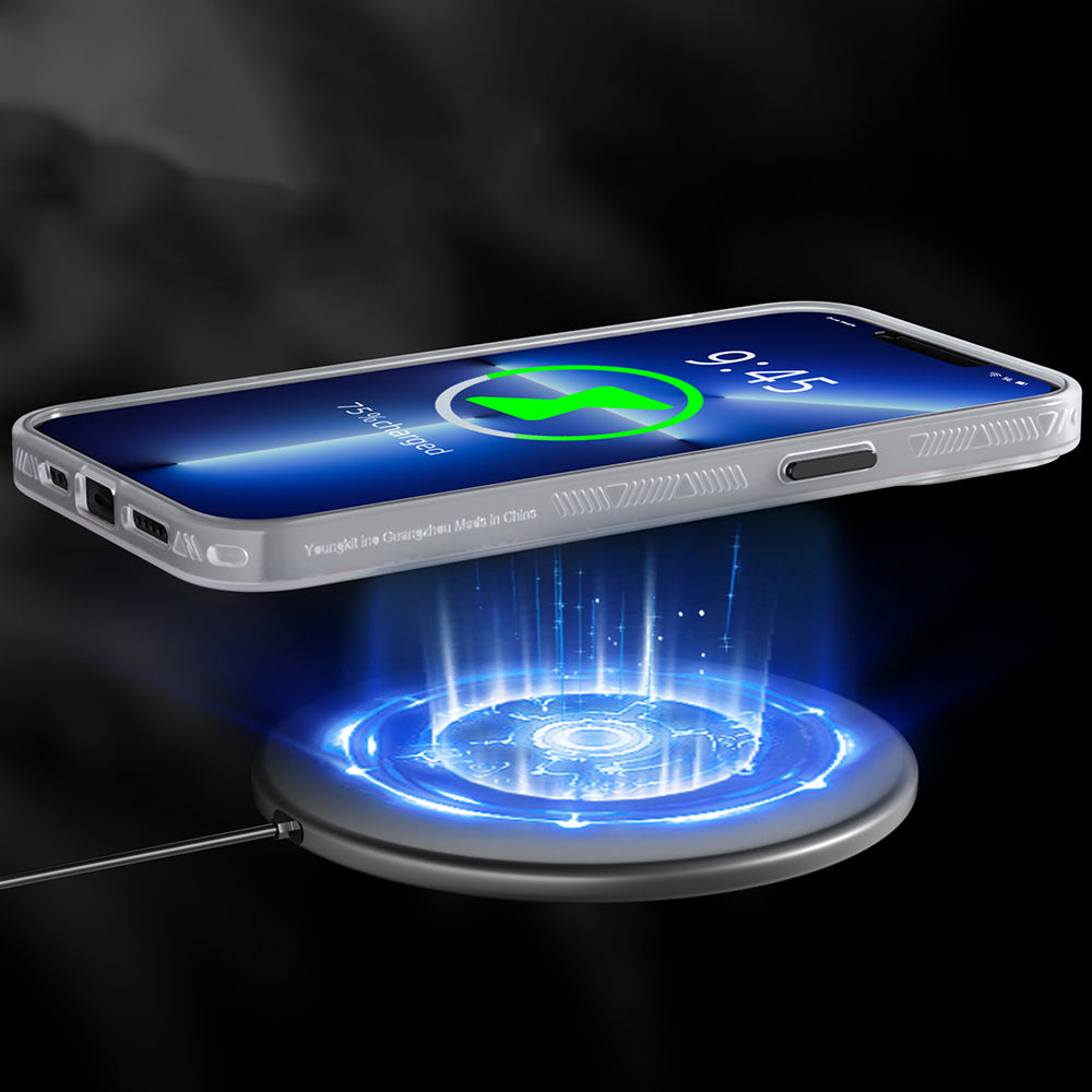 Apple iPhone 13 Pro Max Case M-safe Charging Feature YoungKit Metaverse Series Cover Blue 
