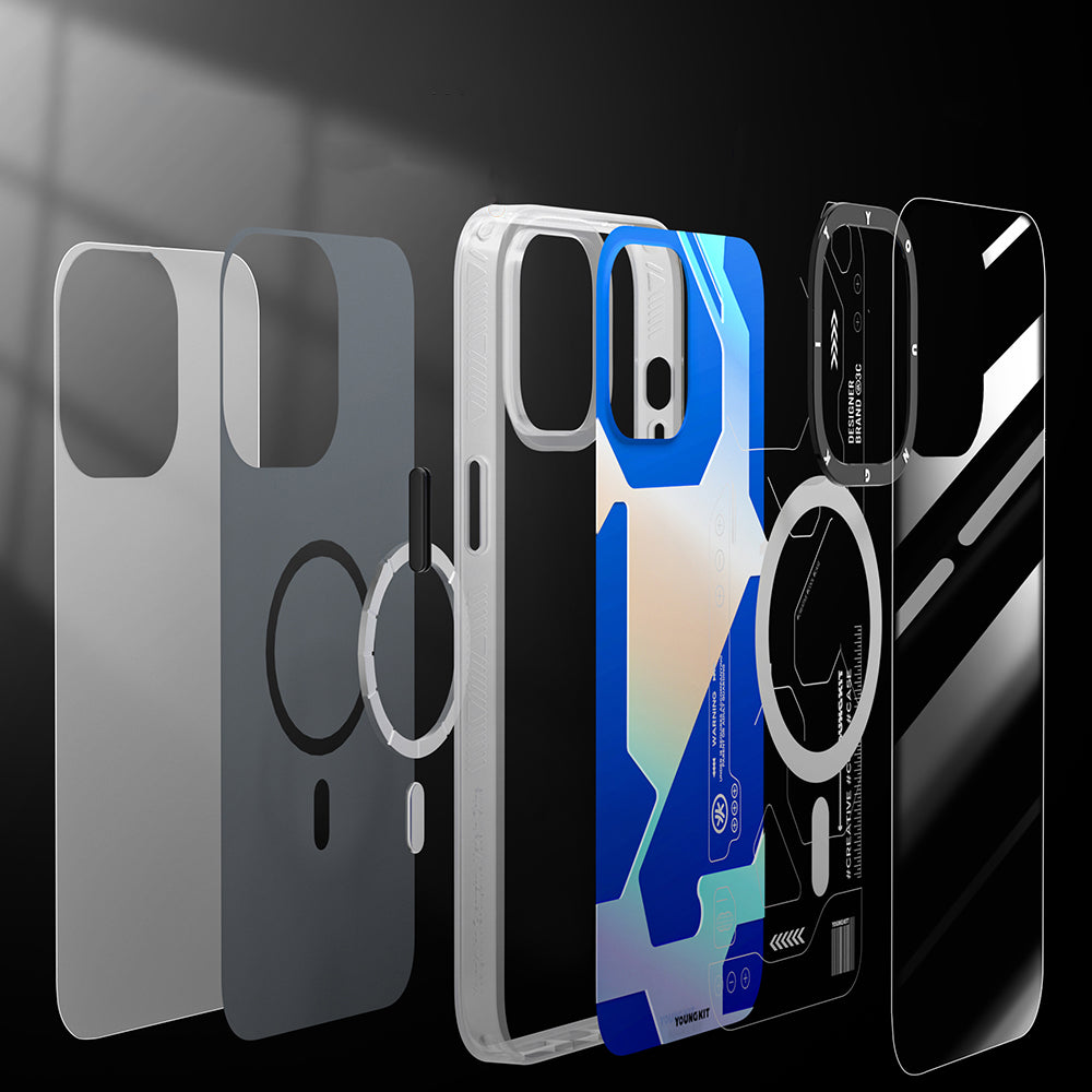 Apple iPhone 13 Pro Max Case M-safe Charging Feature YoungKit Metaverse Series Cover White 