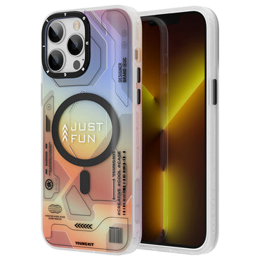Apple iPhone 13 Pro Max Case M-safe Charging Feature YoungKit Metaverse Series Cover Orange 