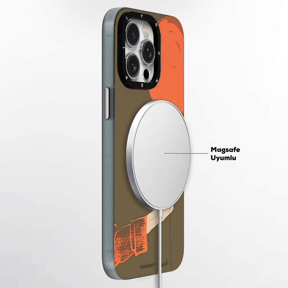 Apple iPhone 13 Pro Max Case M-safe Charging Feature Youngkit Orange Series Flying Balloon Cover Orange 