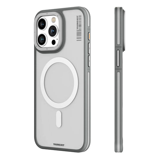 Apple iPhone 13 Pro Max Case M-safe Charging Feature Youngkit Rock Sand Series Cover Gray 