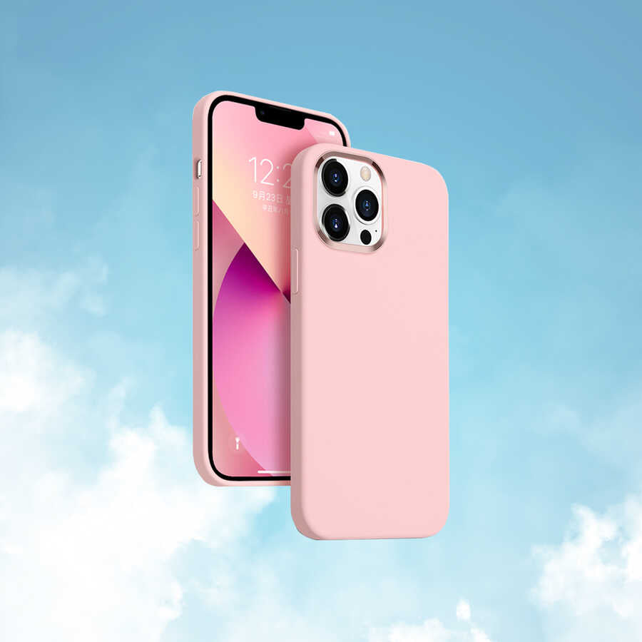 Apple iPhone 13 Pro Max Case Wiwu M-safe Magnetic Silicone Cover Pink 