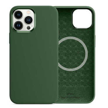 Apple iPhone 13 Pro Max Case Wiwu M-safe Magnetic Silicone Cover Blue 