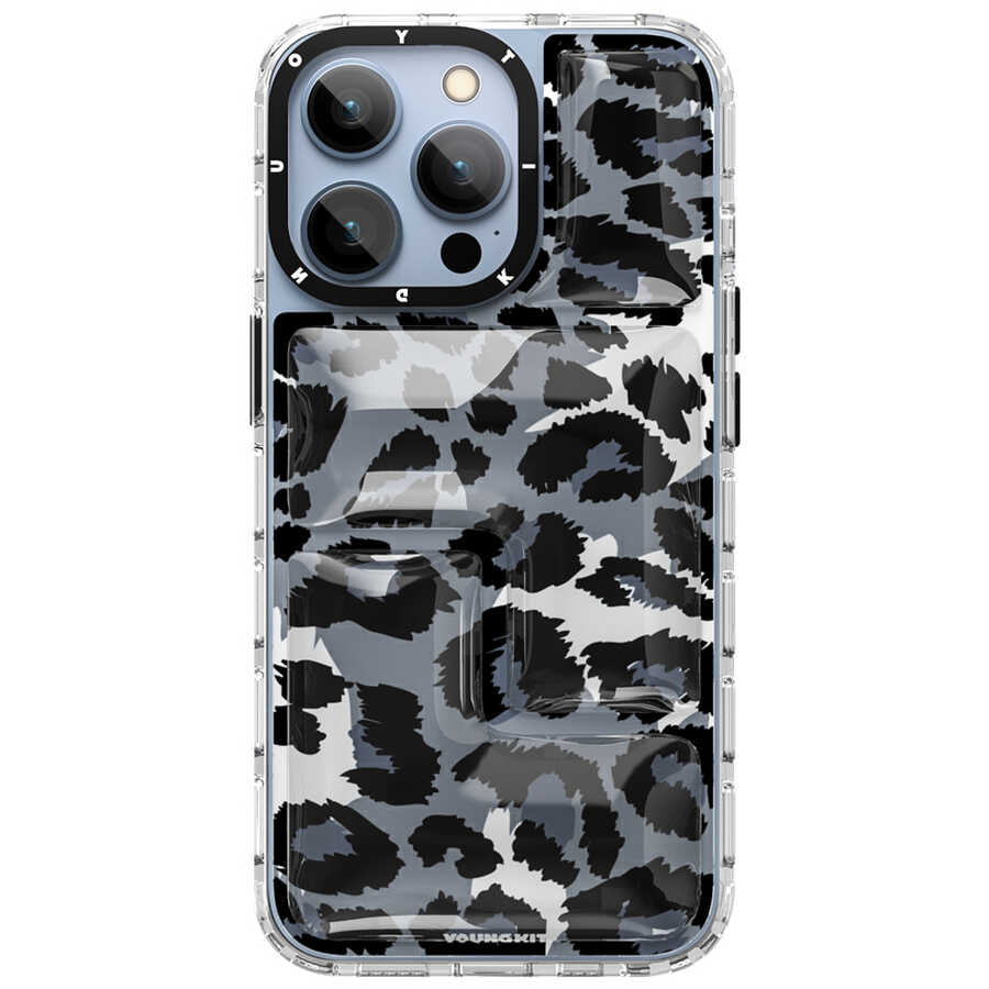Apple iPhone 13 Pro Max Case YoungKit Leopard Article Series Cover Black 
