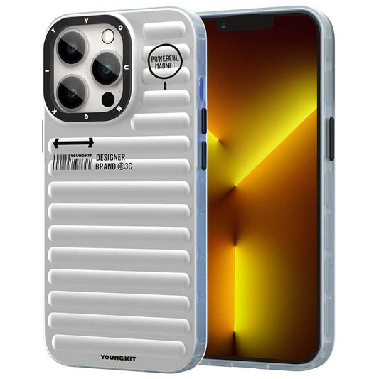 Apple iPhone 13 Pro Max Case YoungKit Plain Colored Series Cover Silver 