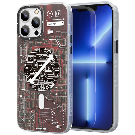 Apple iPhone 13 Pro Max Case YoungKit Technology Series Cover Red 