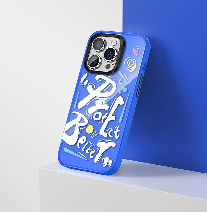 Apple iPhone 14 Airbag TPU Text Themed Case Benks Dynamic New Cover Blue 