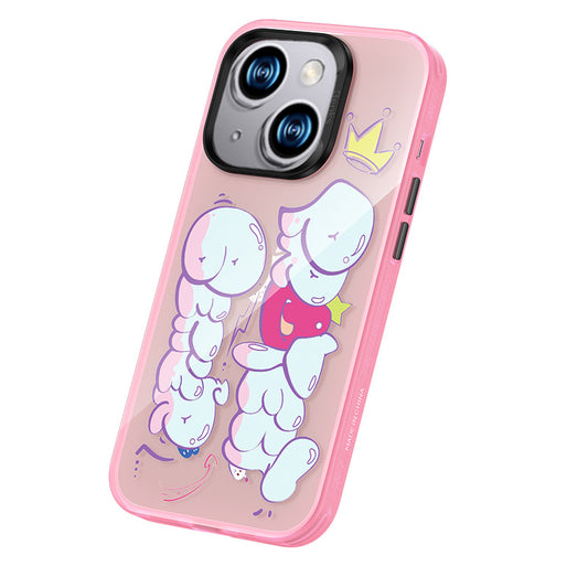 Apple iPhone 14 Case Airbag TPU Text Themed Benks Dynamic New Cover Pink 