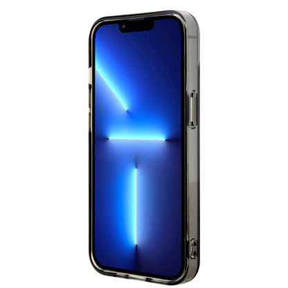 Apple iPhone 14 Kılıf BMW Orjinal Lisanslı Yarı Transparan M Dizayn Çizgili Kapak Siyah