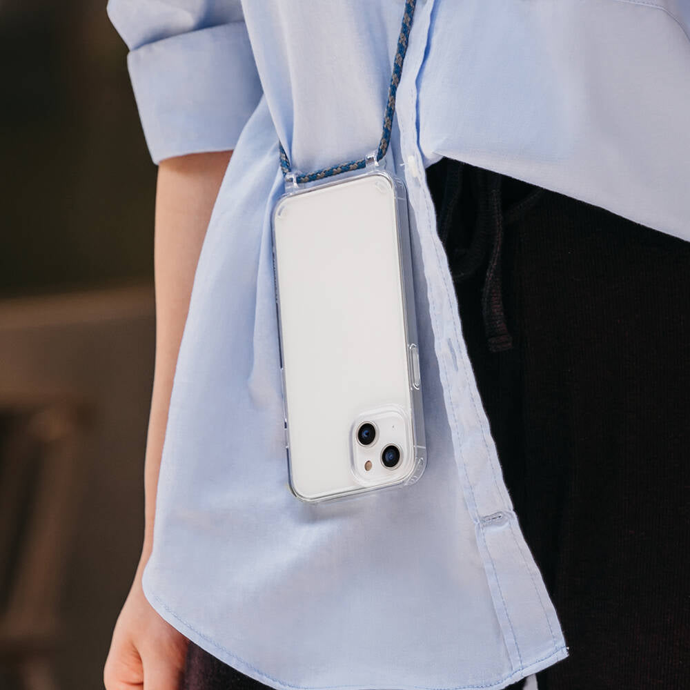 Apple iPhone 14 Kılıf Boyun Askılı Şok Önleyicili Şeffaf Lisanslı Switcheasy Play Kapak Siyah