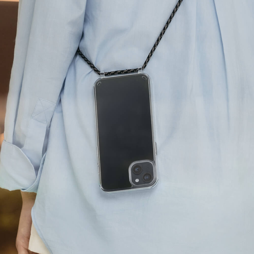 Apple iPhone 14 Kılıf Boyun Askılı Şok Önleyicili Şeffaf Lisanslı Switcheasy Play Kapak Lacivert