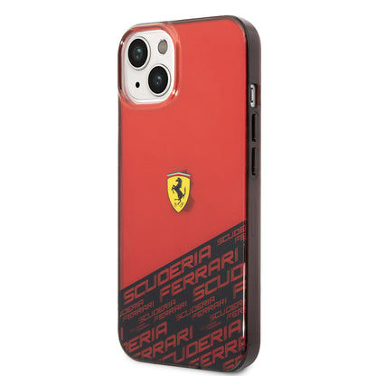 Apple iPhone 14 Kılıf Ferrari Orjinal Lisanlı Transparan Alt Kısım Baskılı Dizayn Kapak Gümüş