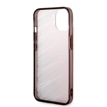 Apple iPhone 14 Kılıf Ferrari Orjinal Lisanslı Baskı Logolu Çimen Desenli Kapak Kırmızı