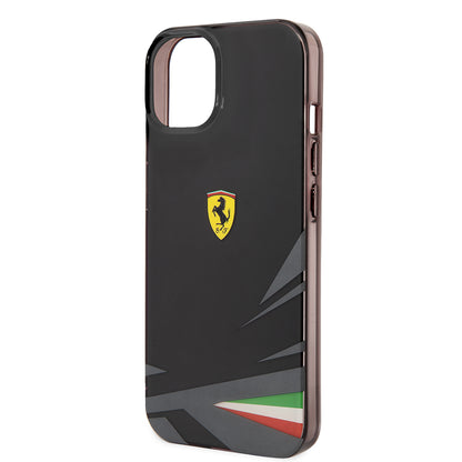 Apple iPhone 14 Kılıf Ferrari Orjinal Lisanslı Baskı Logolu İtalyan Bayrak Baskılı Dizayn Kapak Kırmızı