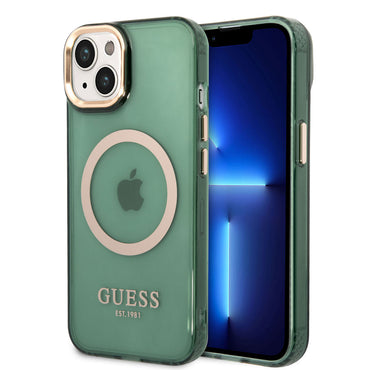 Apple iPhone 14 Case GUESS M-safe Charging Airbag Design Cover Pink