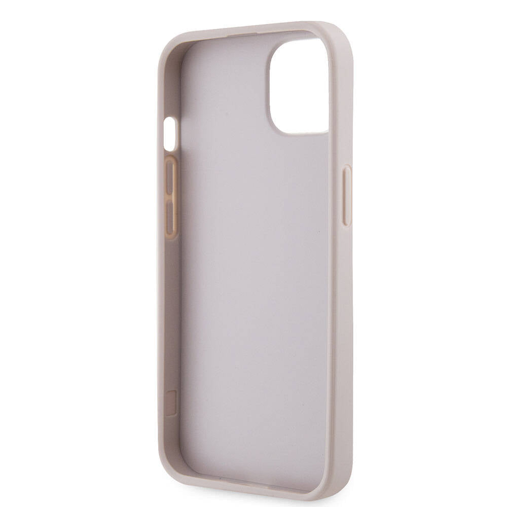 Apple iPhone 14 Case Guess Original Licensed PU Leather Stone Triangle Logo 4G Patterned Cover Brown
