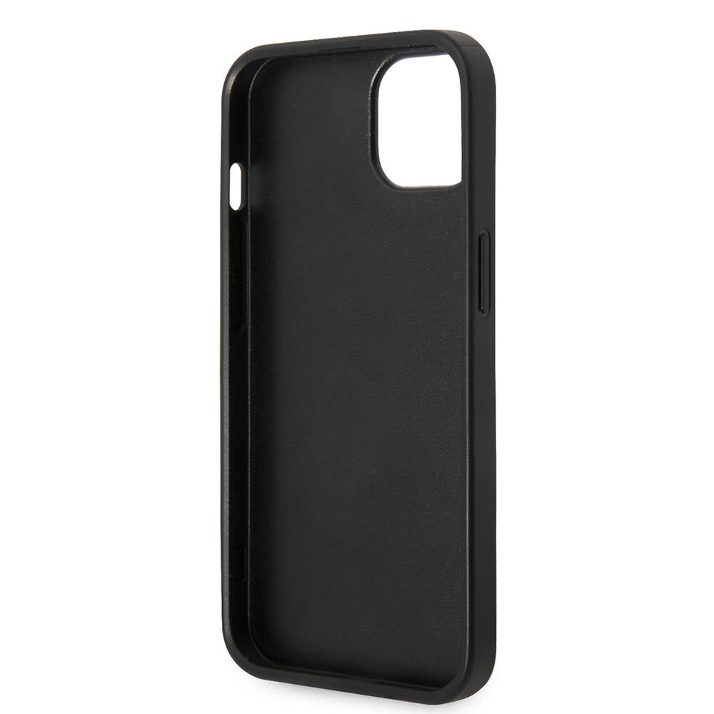Apple iPhone 14 Case Guess PU Leather Large Metal Logo Design Cover Brown