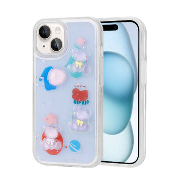 Apple iPhone 14 Kılıf Kabartma Figürlü Parlak Zore Minimini Silikon Kapak