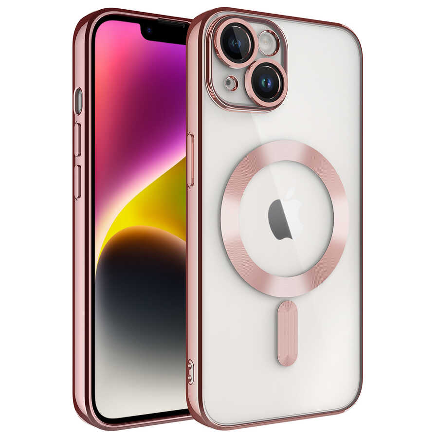 Apple iPhone 14 Kılıf Kamera Korumalı M-safe Wireless Şarj Özellikli Zore Demre Kapak