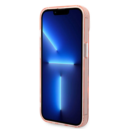 Apple iPhone 14 Kılıf Karl Lagerfeld M-safe Şarj Özellikli K&C Dizayn Kapak Pembe
