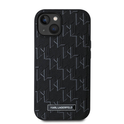 Apple iPhone 14 Kılıf Karl Lagerfeld Orjinal Lisanslı M-safe Şarj Özellikli KL Yazılı Hot Stamp Kapak Krem