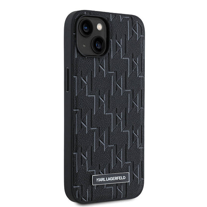 Apple iPhone 14 Kılıf Karl Lagerfeld Orjinal Lisanslı M-safe Şarj Özellikli KL Yazılı Hot Stamp Kapak Krem