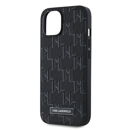Apple iPhone 14 Kılıf Karl Lagerfeld Orjinal Lisanslı M-safe Şarj Özellikli KL Yazılı Hot Stamp Kapak Krem