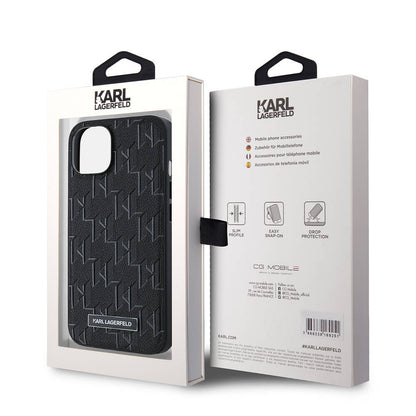 Apple iPhone 14 Kılıf Karl Lagerfeld Orjinal Lisanslı M-safe Şarj Özellikli KL Yazılı Hot Stamp Kapak Krem