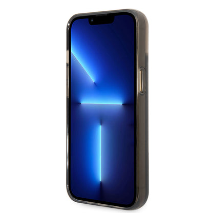 Apple iPhone 14 Kılıf Karl Lagerfeld Sıvılı Simli RSG Dizayn Kapak Siyah