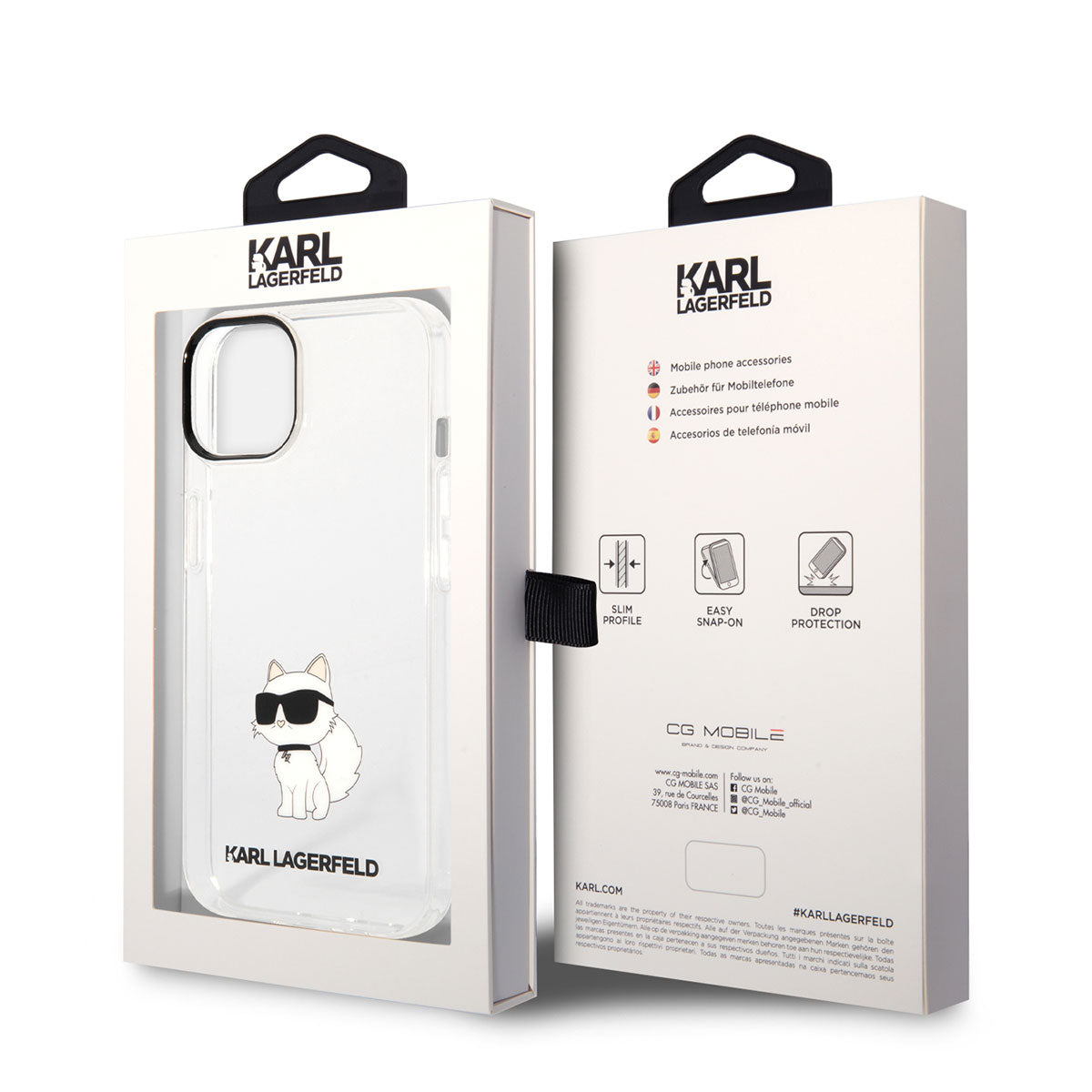 Apple iPhone 14 Case Karl Lagerfeld Transparent Choupette Design Cover Colorless 