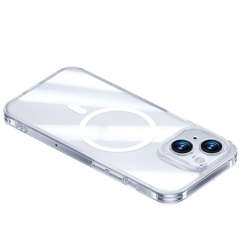 Apple iPhone 14 Case M-safe Charging Feature Benks Magnetic Shiny Glass Series Cover Colorless 