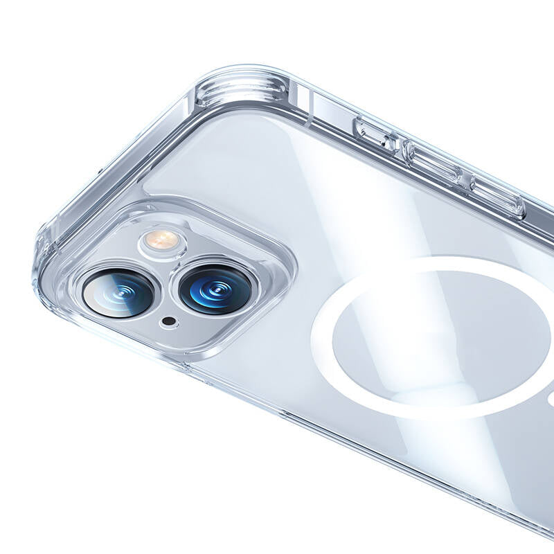 Apple iPhone 14 Case M-safe Charging Feature Benks Magnetic Shiny Glass Series Cover Colorless 