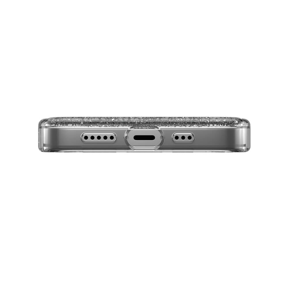 Apple iPhone 14 Kılıf M-safe Şarj Özellikli Parlayan Simli Şeffaf Lisanslı Switcheasy Starfield-M Kapak Renksiz