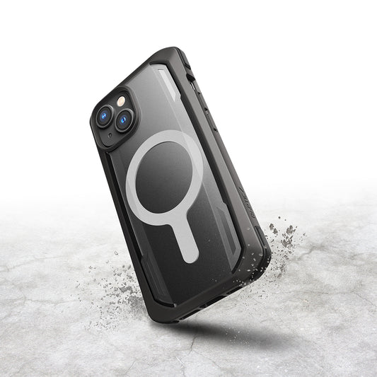 Apple iPhone 14 Kılıf M-safe Şarj Özellikli Raptic Secure Serisi Çift Kat TPU Kenarlı Şeffaf Arka Yüzeyli Kapak Siyah