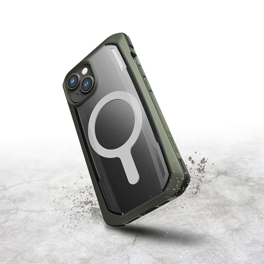 Apple iPhone 14 Kılıf M-safe Şarj Özellikli Raptic Secure Serisi Çift Kat TPU Kenarlı Şeffaf Arka Yüzeyli Kapak Yeşil