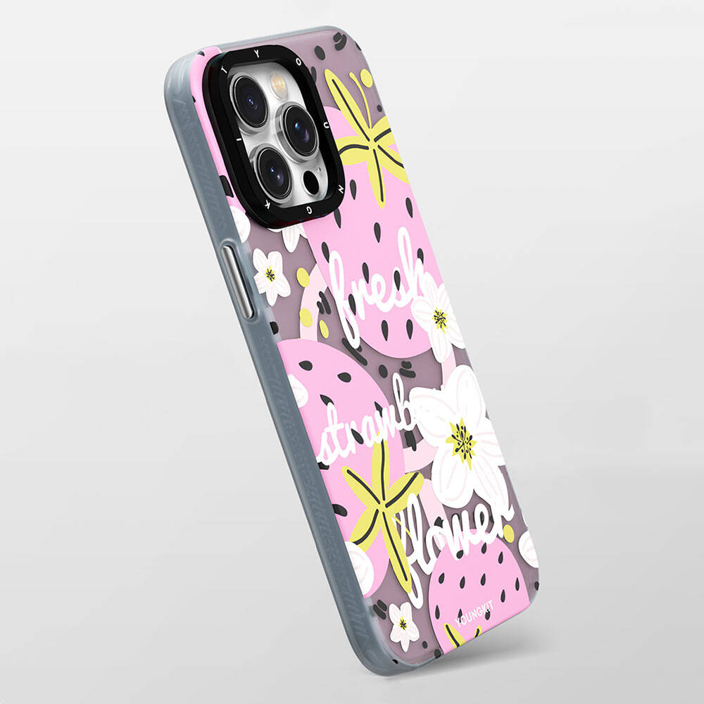 Apple iPhone 14 Case M-safe Charging Feature Summer Fruit Pattern Youngkit Fruity Flavor Series Cover Turquoise 