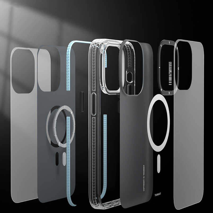 Apple iPhone 14 Case M-Safe Charging Feature YoungKit Exquisite Series Cover Black 