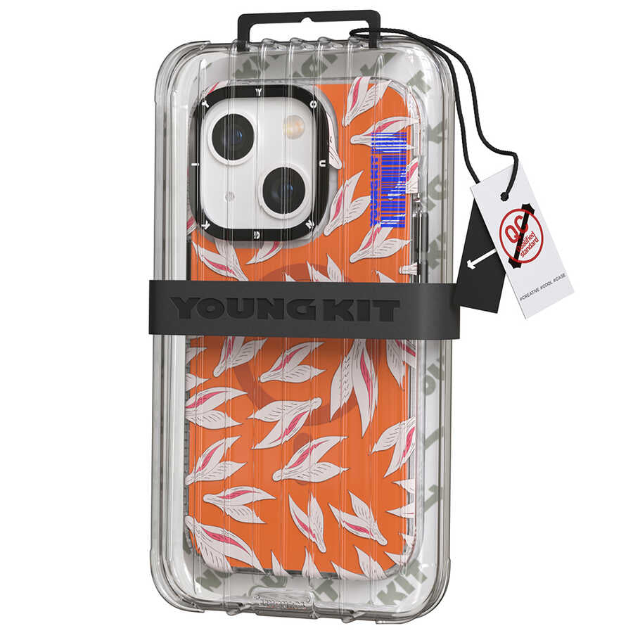 Apple iPhone 14 Case M-safe Charging Feature Youngkit Play Rabbit Series Cover Orange 