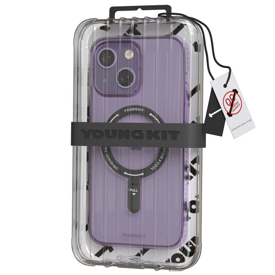 Apple iPhone 14 Case M-safe Charging Feature Youngkit Rock Series Cover Blue 