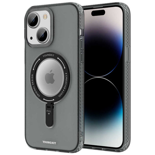 Apple iPhone 14 Case M-safe Charging Feature Youngkit Rock Series Cover Black 