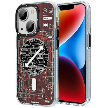 Apple iPhone 14 Case M-Safe Charging Feature YoungKit Technology Series Cover Black 