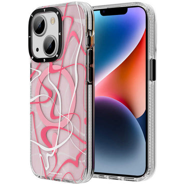 Apple iPhone 14 Case M-safe Charging Feature Youngkit Water-Ink Series Cover White 