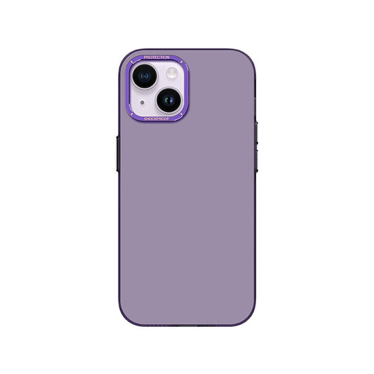 Apple iPhone 14 Case Metal Camera Frame Recci Glaze Series Cover Purple 