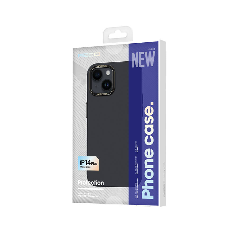 Apple iPhone 14 Case Metal Camera Frame Recci Glaze Series Cover Purple 